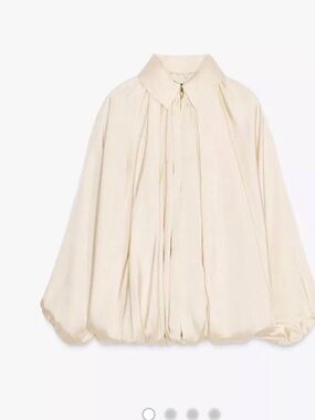 Zara Cream Balloon-Sleeve Blouse